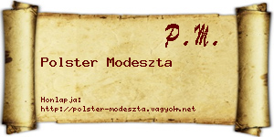 Polster Modeszta névjegykártya